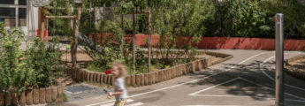 Cour d'école végétalisée et désimperméabilisée, programme oasis Paris
