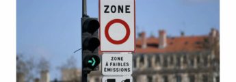Panneau de signalisation zone à faibles émissions en entrée de ville